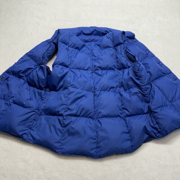 Lands End Quilted Snap Front Goose Down Puffer Vest Size S (2) Blue & Purple - Picture 12 of 14